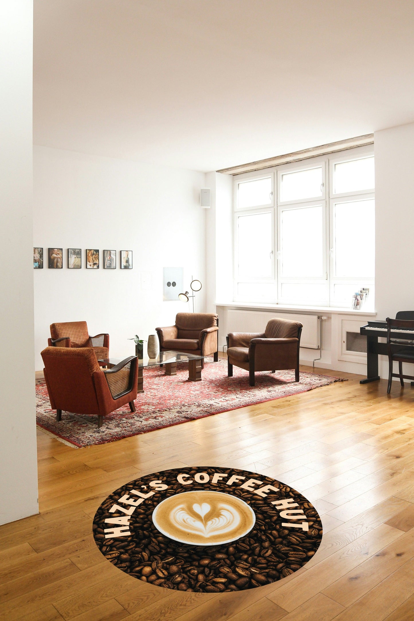 Round Floor Decal - Coffee