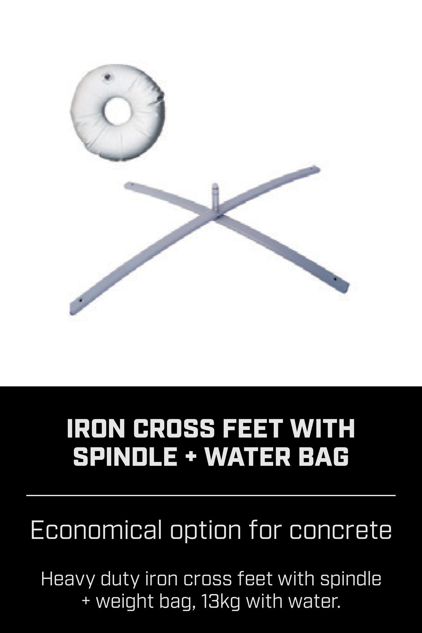 Metal Cross with Water Bag Flag Base