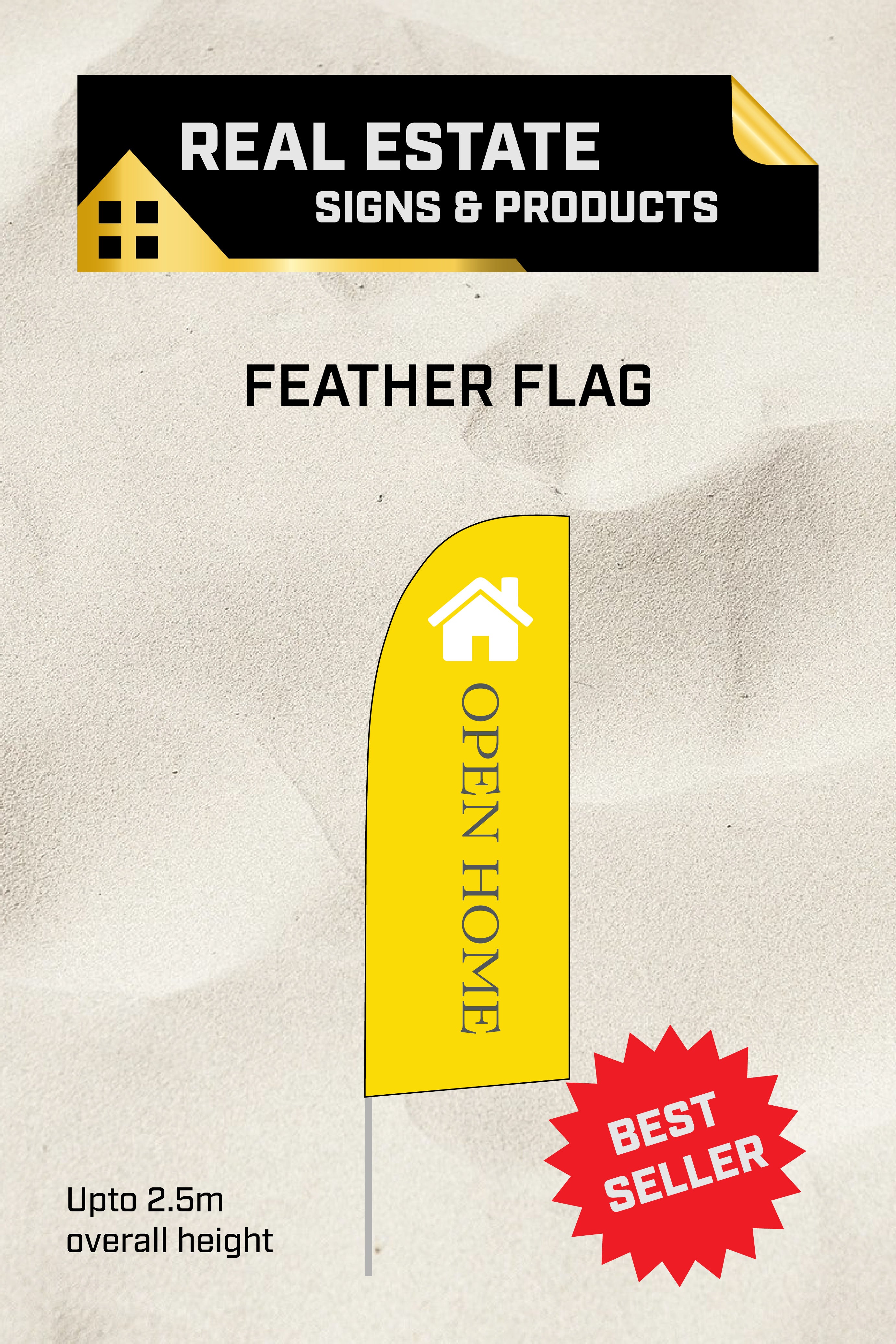 Ready-made Small Feather Bold Open Home Flag | Real Estate Flag ...