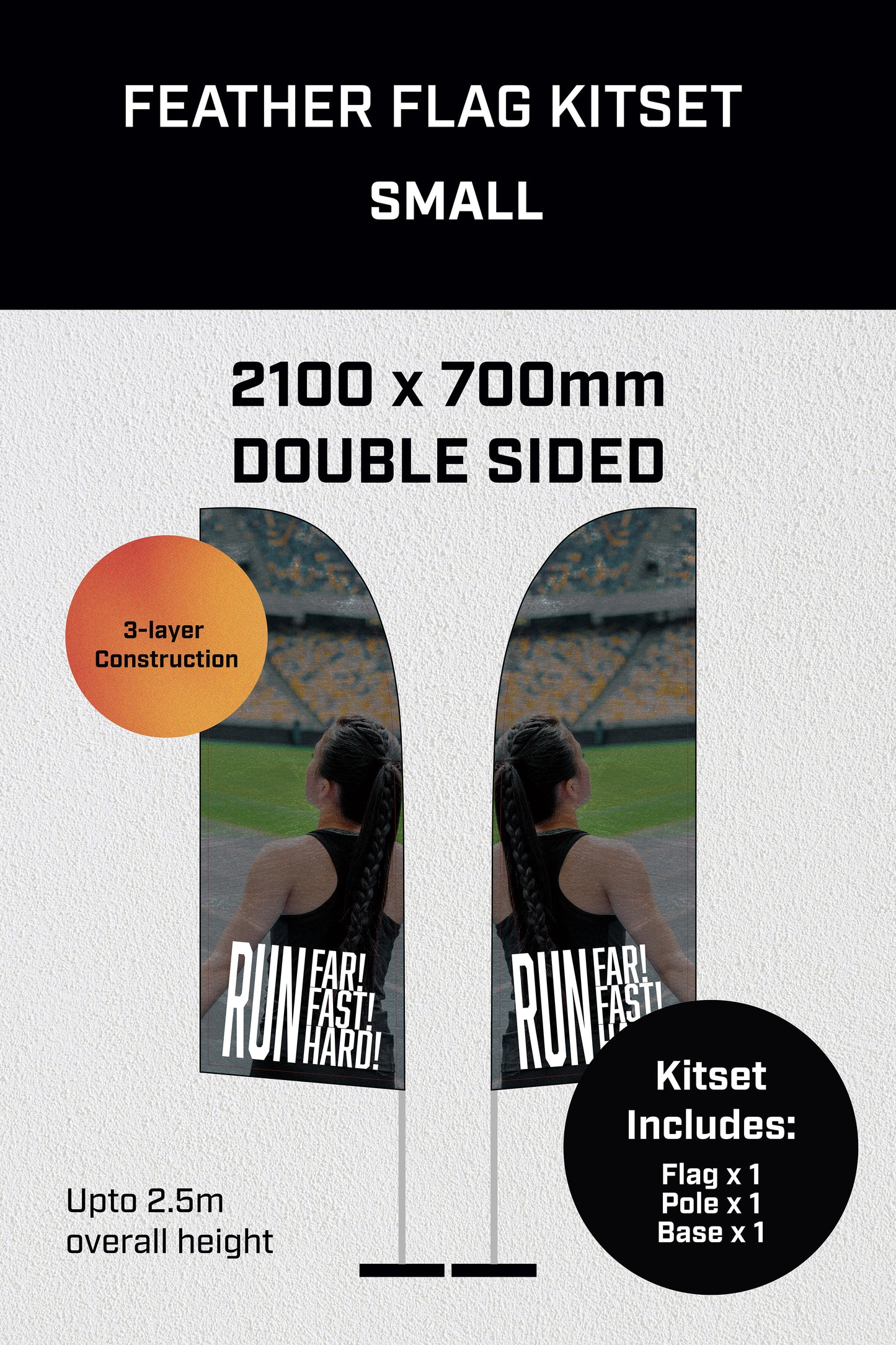 Small Double Sided Feather Flag Kit Set