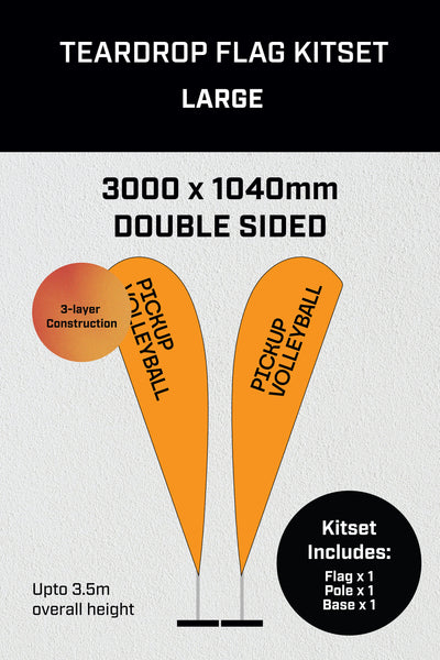 Large Double Sided Tear-Drop Flag Kit Set