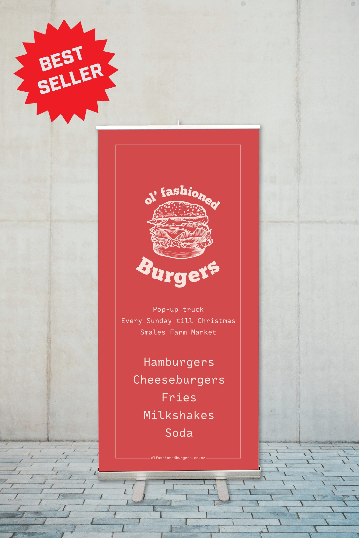 Burger Truck Pop Up Pull-Up Banner 850 x 2000mm