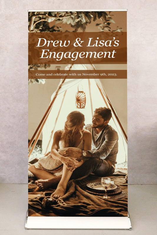 Prestige Engagement Pull Up Banner Silver Frame