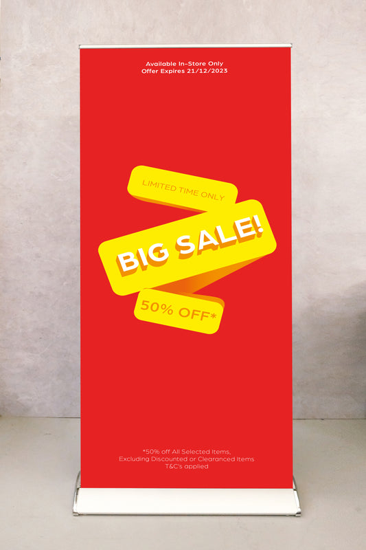 Prestige Sale Pull Up Banner Silver Frame