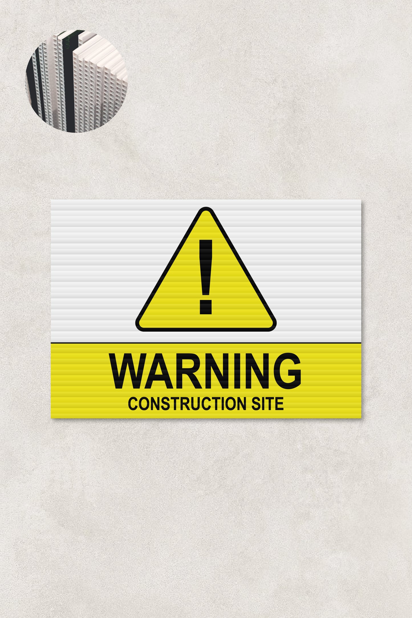 Warning Construction Site Corflute Sign