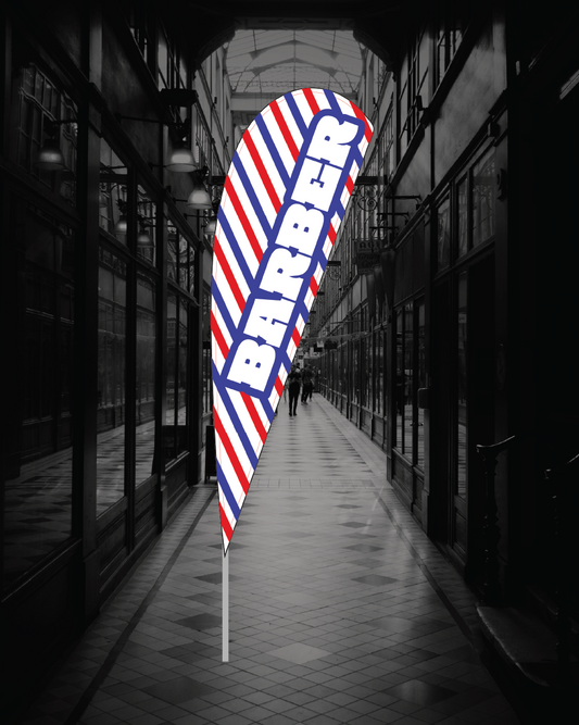 Large Barber Teardrop Flag