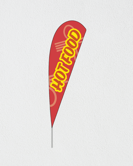 Large Hot Food Teardrop Flag