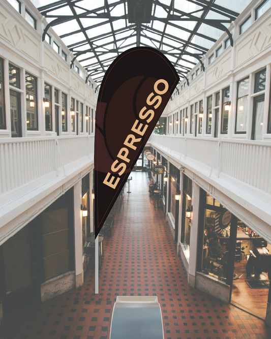 Small Coffee Shop Teardrop Flag