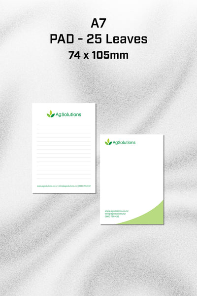 A7 Note Pad | 25 Leaves Pad - 70gsm paper