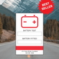 Battery Test Service Sticker