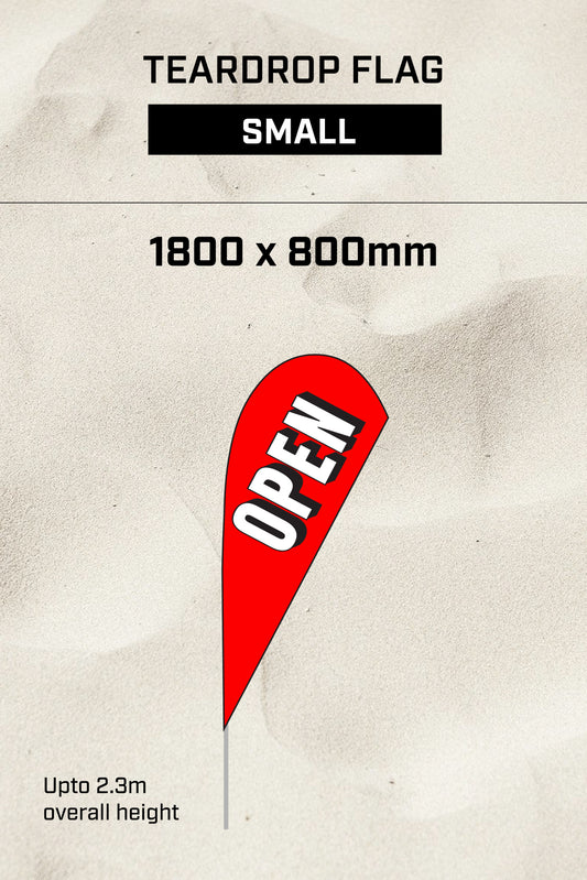 Ready-made Small Teardrop OPEN Flag