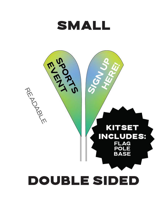 Small Double Sided Tear-Drop Flag Kit Set