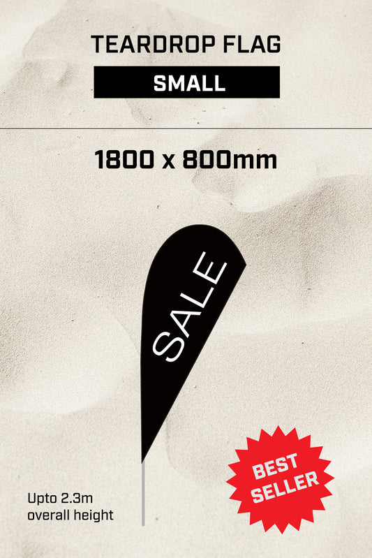 Ready-made Small Teardrop Black SALE Flag