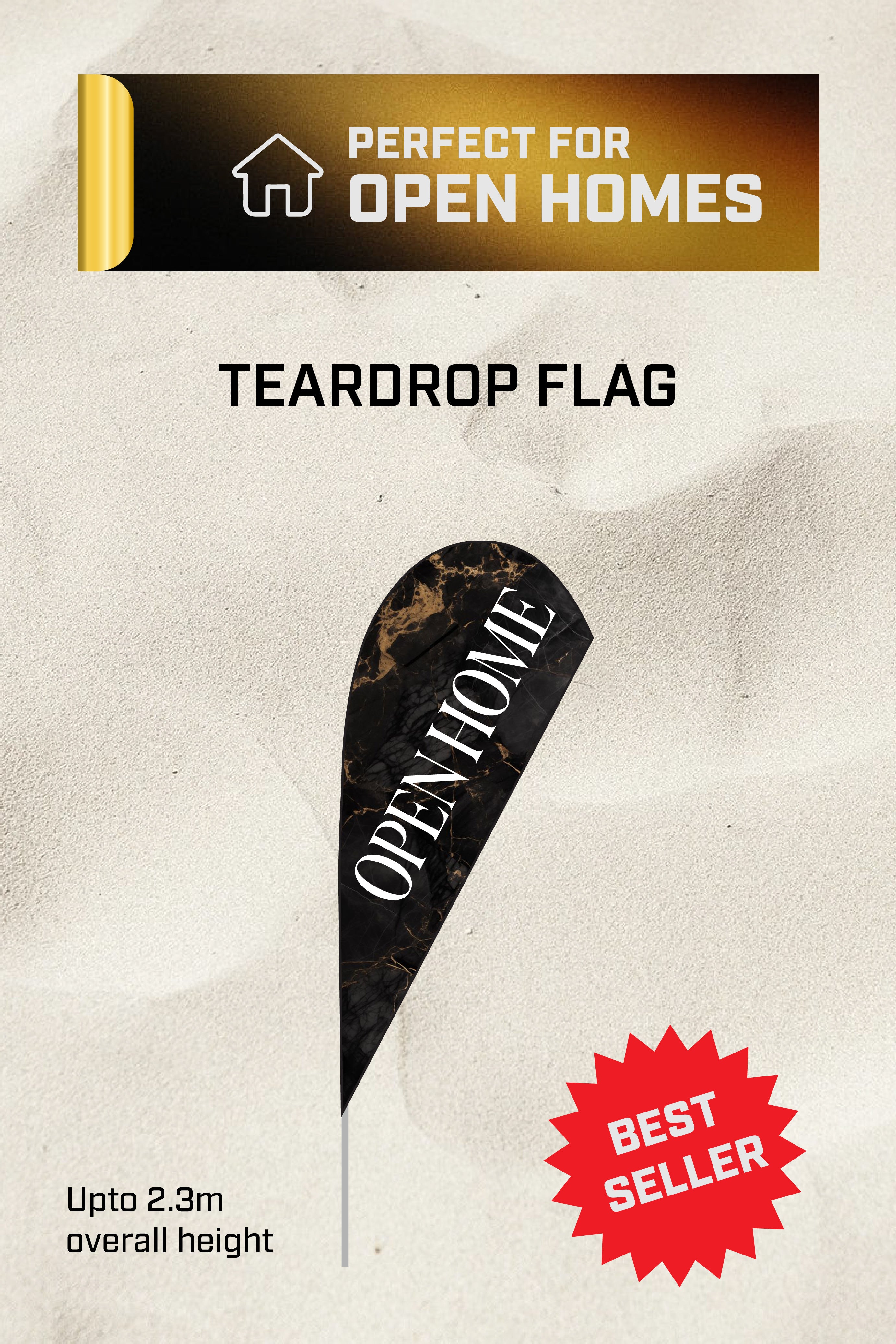 Ready-made Small Teardrop Open Home Flag | Real Estate Flag | Tear Drop ...