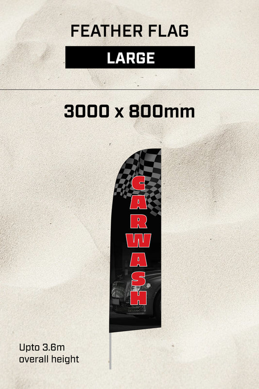 Ready-made Large Feather Drive Thru Carwash Flag