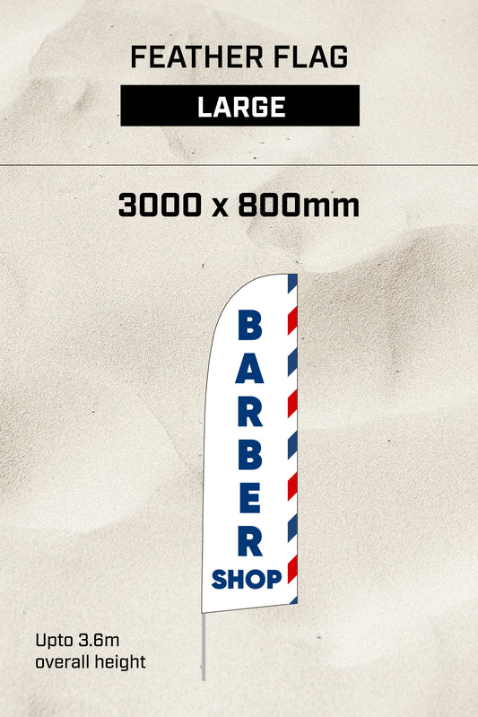 Ready-made Large Feather Barber Shop Flag