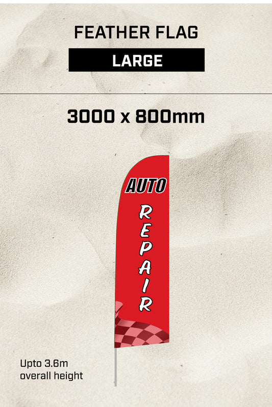 Ready-made Large Feather Auto Repair Flag
