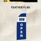 Ready-made Small Feather Now Open Flag