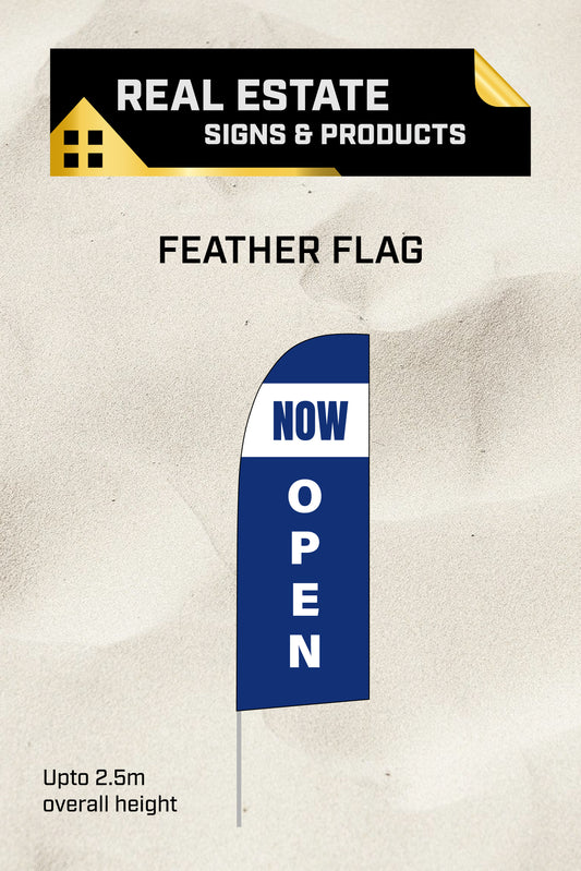Ready-made Small Feather Now Open Flag