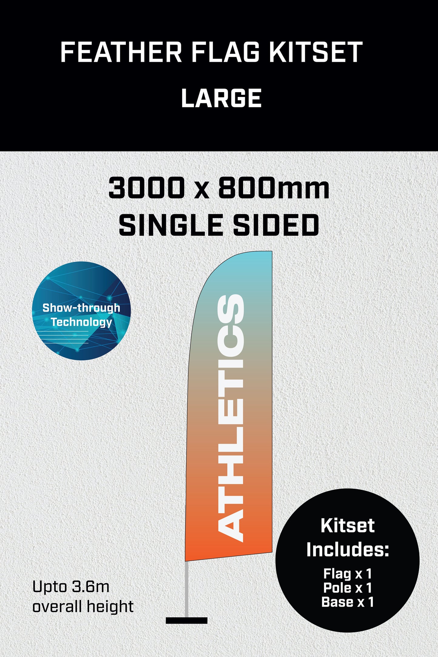 Large Single Sided Feather Flag Kit Set