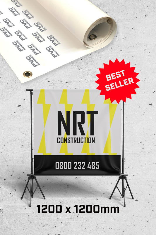 Construction Business PVC Banner - 1200 x 1200mm