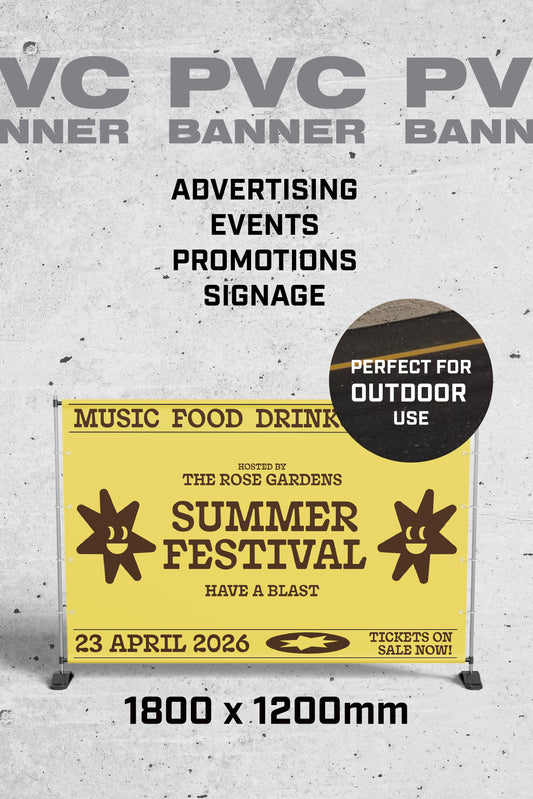 Music Festival PVC Banner - 1800 x 1200mm