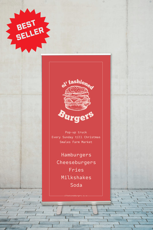 Burger Truck Pop Up Pull-Up Banner 850 x 2000mm