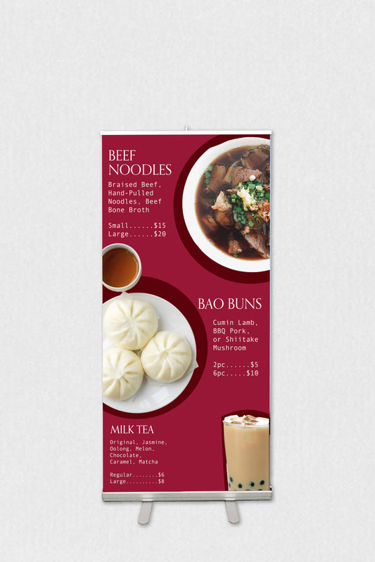 Restaurant Menu Pull-up Banner 850 x 2000mm (Copy)