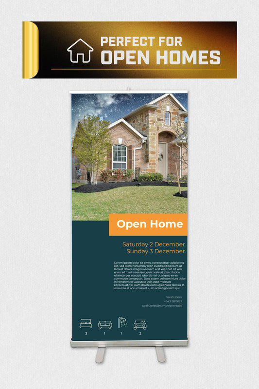 Open Homes Pull-up Banner 850 x 2000mm
