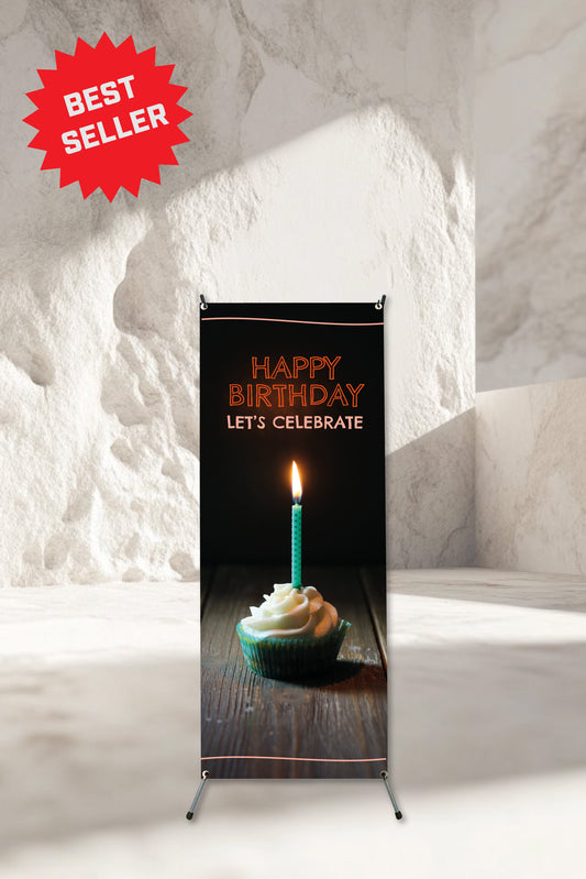Happy Birthday X Banner Stands