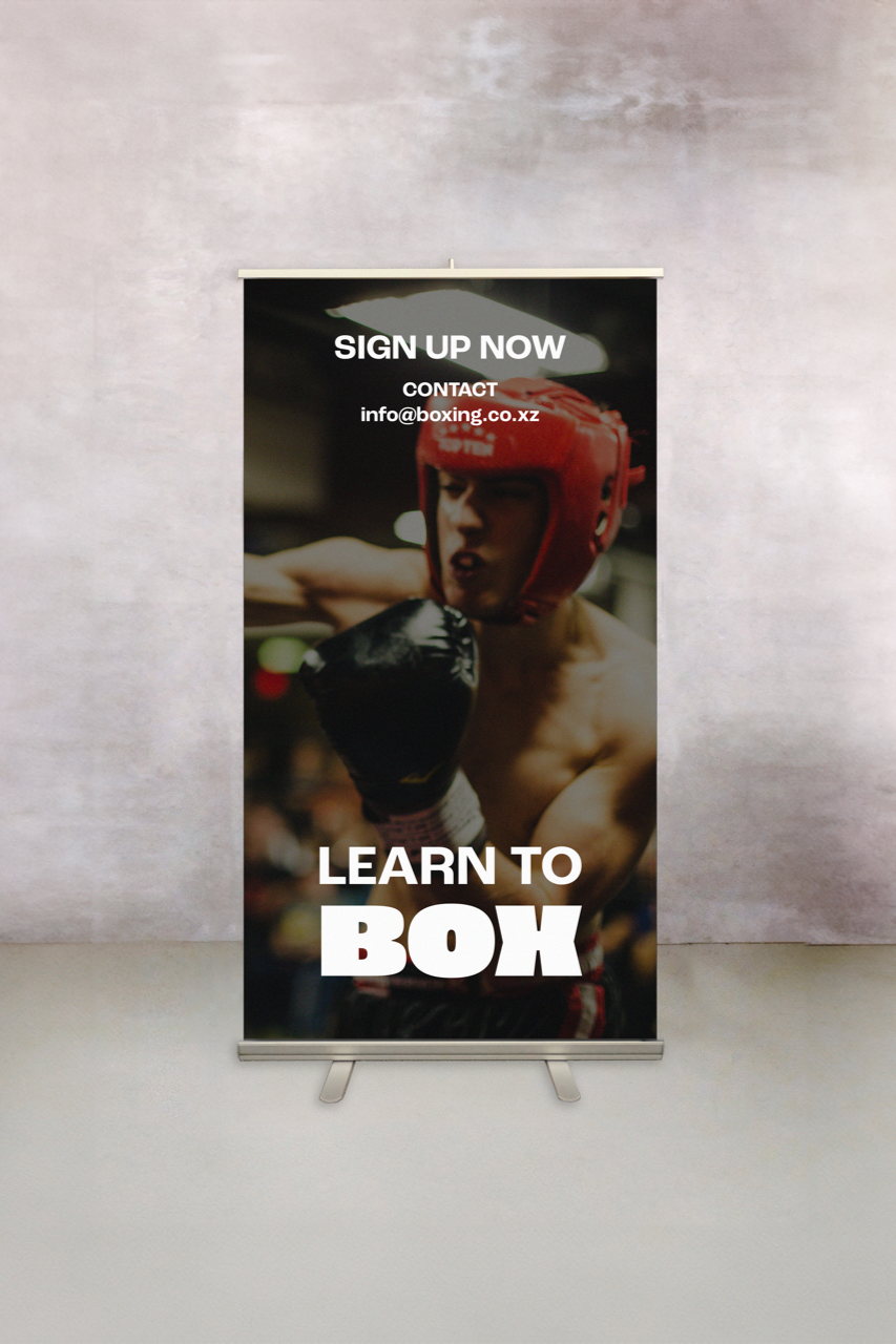 Boxing Gym Pull Up Banner - 1000 x 2040 mm
