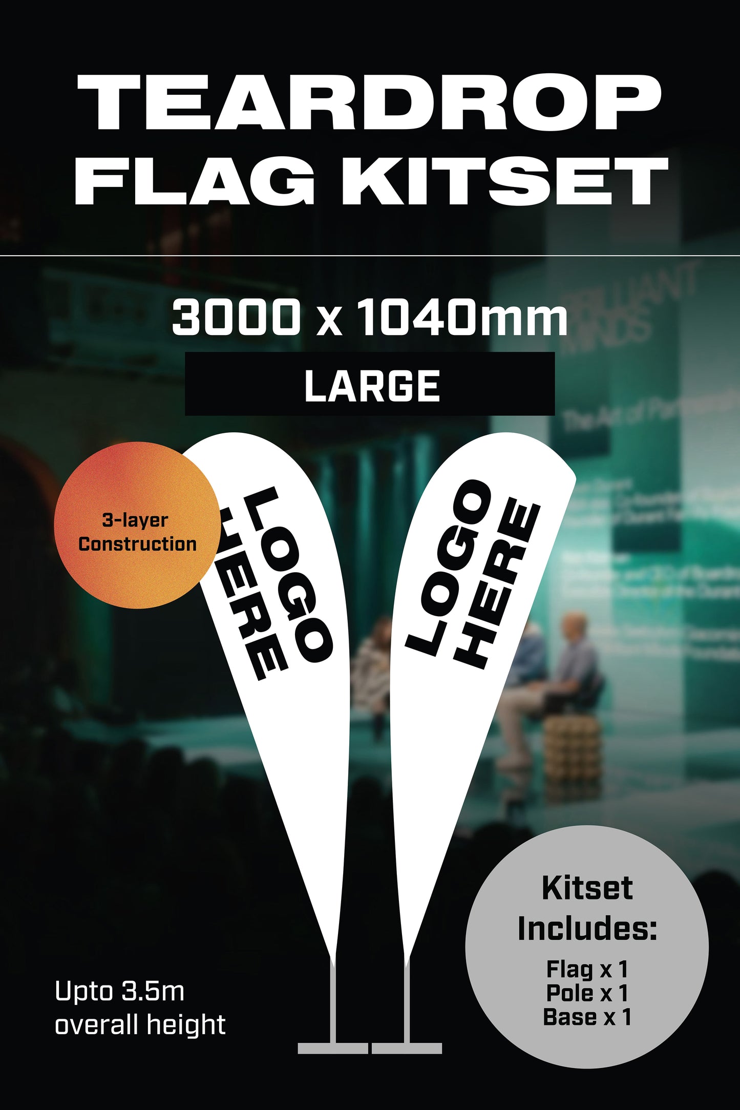 Large Teardrop Flag Kit Set