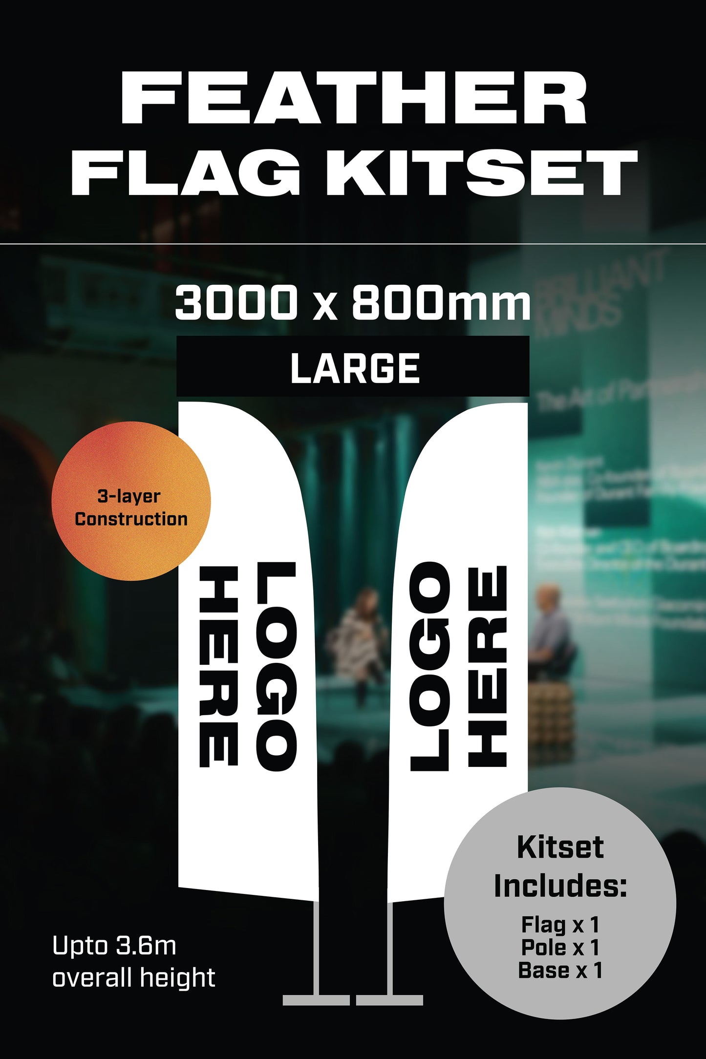 Large Feather Flag Kit Set