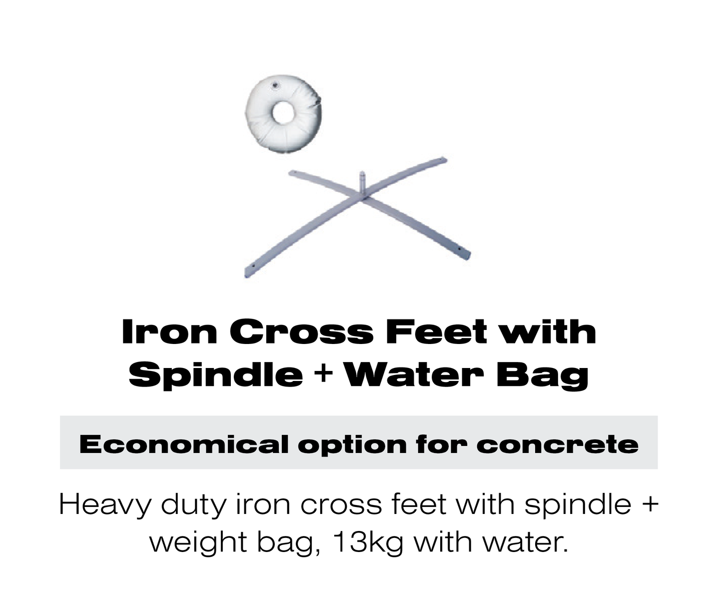 Metal Cross with Water Bag Flag Base